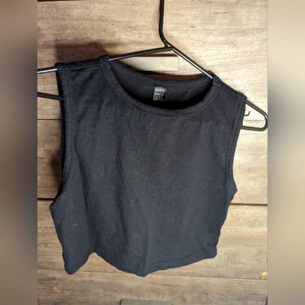 Shein black crop top, size XL
